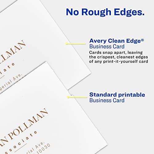 Avery Clean Edge Printable Business Cards With Sure Feed Technology, 2" X 3.5", Glossy White, 200 Blank Cards For Inkjet Printers (8859) #TOP3