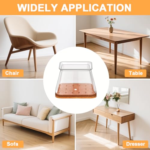 Image of 20 PCS Chair Leg Floor Protectors, Silicone Chair Leg Caps, Rectangular Covers for Hardwood, Protect Wooden Floors from Scratches and Noise Reduction-Medium(Fit:Length 28-38mm, Width 19-25mm)
