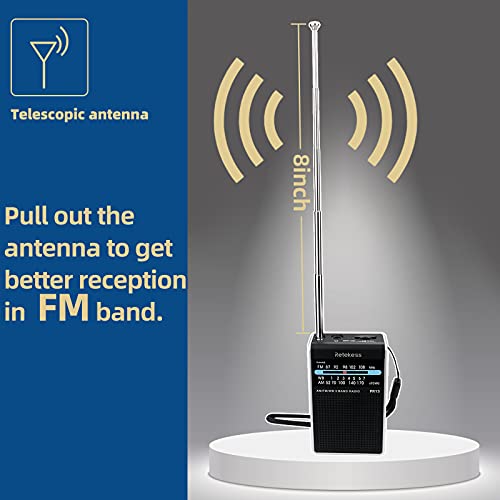 Retekess Rádio meteorológico NOAA de bolso PR15, rádio meteorológico de emergência AM FM, portátil,