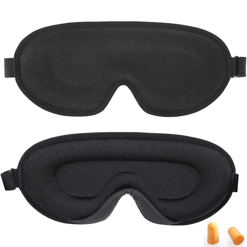 Silk Sleep Mask for Side Sleeper 100% Light Blocking 3D Sleeping Eye Mask for Travel Soft Breathable Eye Cover for Women Men Relaxing Zero Pressure Night Blindfold