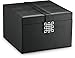 Glenor Co Earring Organizer Holder - 50 Small & 4 Large Slots Classic Jewelry box with Drawer & Modern Closure, Mirror, 3 Trays for Earrings, Ring or Chain Storage - PU Leather Case - Black