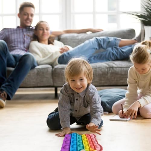 3 Packs Pop It Relief Angst Autismus Plopper Antistress Spielzeug - Regenbogen Dinosaurier Alpaka Bär Fidget Toy Set für Kinder und Erwachsene