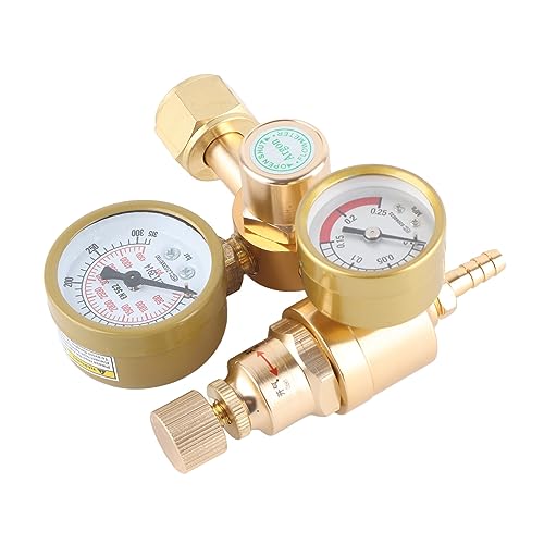 Argon CO2 Gauge, Argon CO2 Regulator Brass Precise Adjustment 1/4in Outlet 0 to 3500PSI for TIG Application
