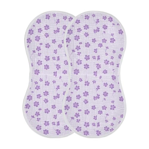Purple Crush Cotton Muslin Burp Cloth Breathable spit up Rags for boy and Girl Set of 2, 22x11in