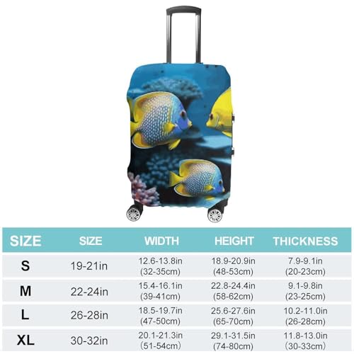 Tropical Fish Luggage Cover, Washable Elastic Suitcase Cover Protector Fit 18-32 Inch Luggage2