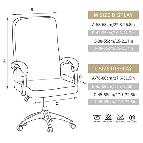 Housse de chaise de bureau extensible géométrique verte taille M L