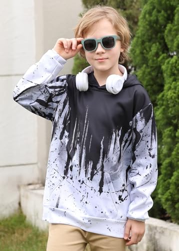 Lovekider Boys Hoodies Sweatshirt Cool 3D Print Pullover with Big Pocket for Kids Fashion Warm Winter 6-16 Years3