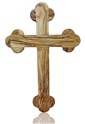 Zuluf 27Cm / 10.6 Inches Plain Orthodox Cross - Eastern Handicraft Olive Wood - Wooden Olive Wood Cross From Holy Land - Wall Cross For Home Decor Boys Girls Room - With Holyland Certificate Crs088 #TOP6