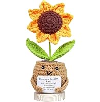 Positive Sunflower Crochet with Card - Thank You for Listening - Appreciation Coworker, Best Friend - Christmas, Birthday, Thank You Women, Men - Crochet Plant Decor