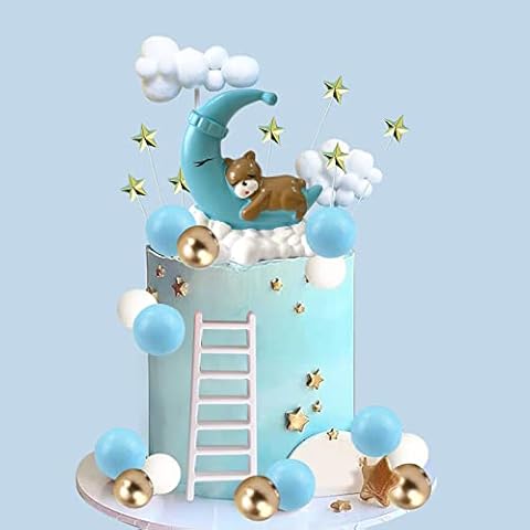 29 PCS Moon Bear Balls Stars Cloud Cake Toppers for Birthday Baby Shower Party Decorations Cover
