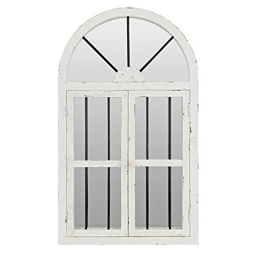 Deco 79 Wood Window Mirror, 42 by 25
