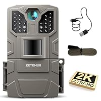 CEYOMUR Wildkamera, 850nm IR LEDs Wildkamera mit Bewegungsmelder Nachtsicht, Wildtierkamera mit 2 Zoll Display, IP66 Wasserdichter für die Überwachung von Wildtieren
