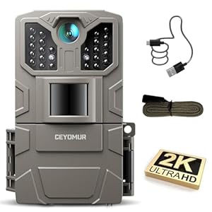 CEYOMUR Wildkamera, 850nm IR LEDs Wildkamera mit Bewegungsmelder Nachtsicht, Wildtierkamera mit 2 Zoll Display, IP66 Wasserdichter für die Überwachung von Wildtieren