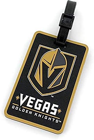 Aminco NHL Vegas Golden Knights Soft Bag Tag, Black, 7.5