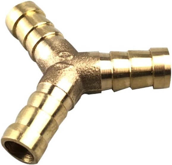 90 Degree Elbow, Brass Elbow, Fittings Connector Copper Pagoda Tube Brass BarbPipe Fitting Barbed Joint Coupler Adapter for 4mm 5 6 8 10 12,Elbow,OD 8 MM (Color : Y 3 Way, Size : OD 6 MM)