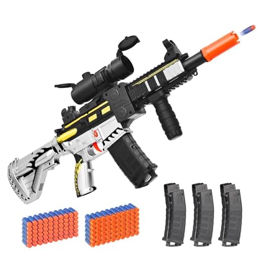 Realistic Toy for Nerf Guns Dart - Electric Sniper Rifle with Scope 120 Soft Bullets 3 Magazine, Automatic Foam Blaster for Boy Age 8-12 Years Old, Indoor Outdoor Gifts for Adult Kid Holiday Birthday