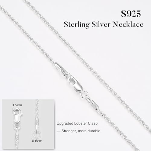 IEFWELL Solid 925 Sterling Silver Chain Necklace for Women - 1.5mm Sterling Silver Twisted Rope Chains, Hypoallergenic Soft Sturdy Necklace 16 18 20 22 24 26 Inches Jewelry Gifts for Women Men2