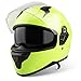 Produktbild VINZ Kennet Integralhelm mit Sonnenblende | Motorrad Helm Vollvisierhelm Mopedhelm ECE 22.06 | Motorradhelm Full-Face Helme | für Damen & Herren | In Gr. XS-XXL - Fluor Gelb
