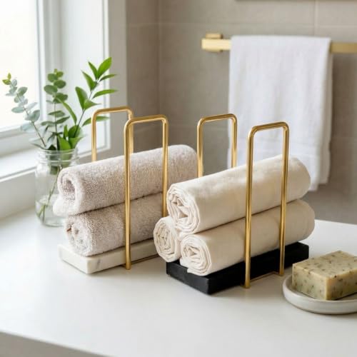 Image of MASON HOME Imperial Napkin Holder White & Gold - 1pc - L 25.4 inch x B 17.8 inch x H 7.6 inch | Bathroom - Kitchen - Bedroom - Washbasin | Towel - Kitchen Roll - Paper Towel | Home Decor | Organizer | Stand