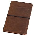 newestor Pocket Travelers Notebook, Refillable Leather Travel Journal for Men & Women, Small Notebook Cover for Field Notes, Moleskine Small 10x15cm, Brown