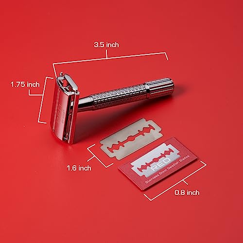 RED by Kiss Stainless Steel Hair Saper, Shaving Razor Blades Edge Trimmer Hair Removers for Men, Blades Hair Shaver (Classic Shaver)