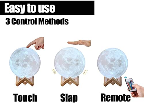 Tytopfan Moon Lamp Goodfeel 4.8In 16 Colors Led 3D Print Moon Light With Stand & Remote &Touch Control And Usb Rechargeable Moon Light Lamps For Kids Friends Lover Birthday Christmas Gifts (4.8Inch) #TOP3