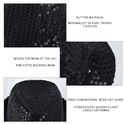 MUNSKT Glitter Jazz Caps, Sequin Hat for Adults, Sequin Hat for Party, Hip Hop Sequin Hat for Bachelorette Party, Night, Dance Shows, Parties, Mardi Gras and Fancy Dress Events - Image 2