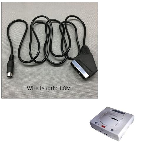 Image of 1.8 Meters Real RGB AV Scart Cable TV Lead Compatible with Sega Saturn