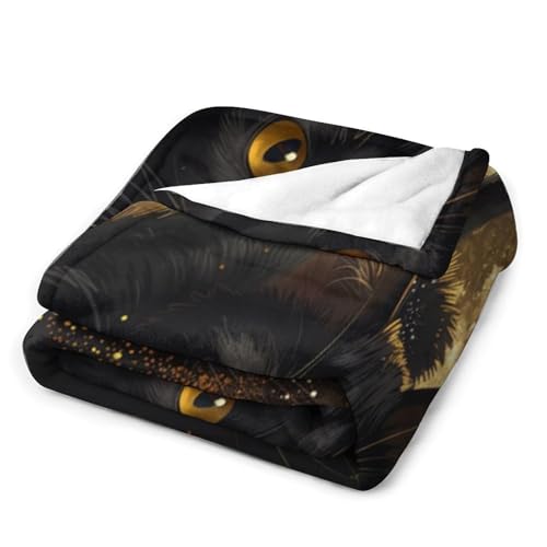 Plaid chat noir pour Halloween couverture douce soirée cocooning - 5