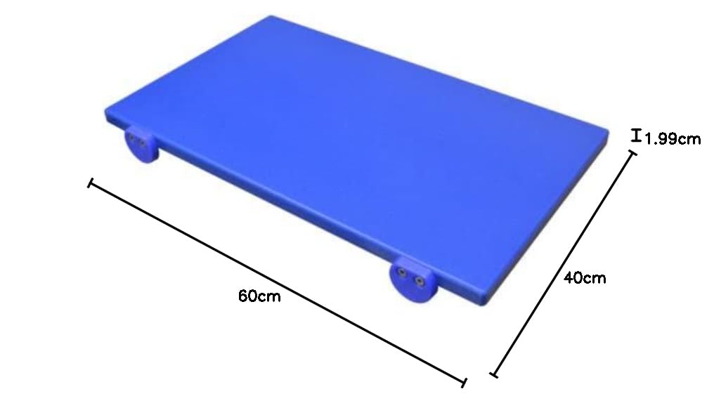 Tagliere in polietilene professionale blu 60x40x2+ fermi tondi Made in Italy