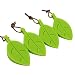 Produktbild Aussel Silikon-Tür-Stopper-Keil-Finger-Schutz, 4er-Pack Premium-nette Karikatur-Blatt-Art-flexible Silikon-Fenster / Türstopper Set mit Lanyard für Hausgarten -Büro (Green)