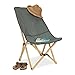 Produktbild Relaxdays Liegestuhl, klappbar, bis 100 kg, HBT: 93 x 52 x 72 cm, Buchenholz, Stoff, Campingstuhl mit Tasche, graugrün