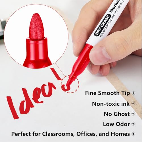 SFAIH Green + Red Dry Erase Markers Fine Tip - Whiteboard Markers Standard Set For Sustainability, Sports Coaching, Financial Charts & Boards | Low-Odor - Image 5