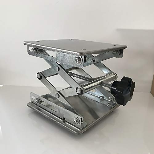 stonylab Lab schaar Jack, 150 x 150 mm Roestvrij Staal Laboratorium Ondersteuning Jack-platform Lab Lift Stand Tafel van 75 mm tot 260 mm, Ondersteuning Gewicht 10 KG