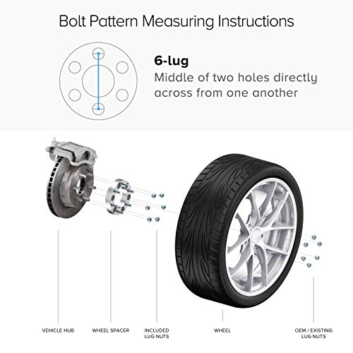 Rocktrix - 2 Inch Wheel Spacers (6X135, 87.1Mm Bore, 14X2 Studs Nuts Coarse Thread) Compatible With Ford Expedition F150 F-150 Lincoln Navigator Mark Lt - Silver 50Mm Adapters 4Pcs #TOP6