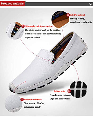Image of Men's Driving Shoes Leather Slipper Casual Slip on Loafers