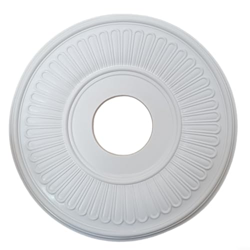 HOHOVYVY Stucco Rosette, Ceiling Rosette White, Round Medallion PU Decorative Ceiling Fan Light Cover Plate for Home