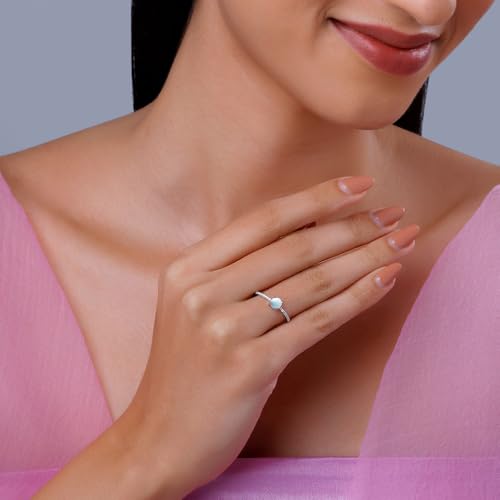 Image of GIVA 925 Silver Sparkling Moonstone Ring| Gifts for Women and Girls | With Certificate of Authenticity and 925 Stamp | 6 Months Warranty