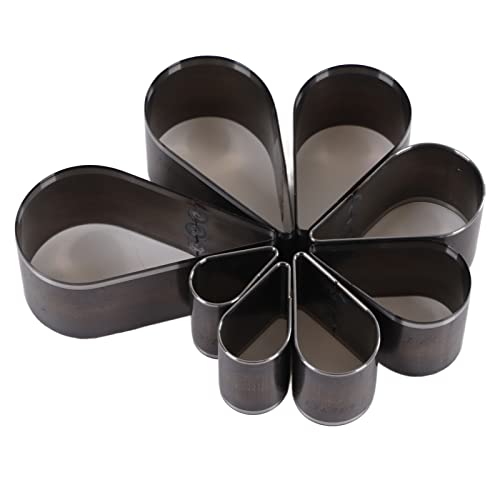 8 Piezas de Molde de Corte de Cuero con Forma de LáGrima, Juego de Troqueles de Corte de Cuero, Moldes de PerforacióN Manuales, Herramientas de Manualidades de Bricolaje, Acero de AleacióN para Tela Cover