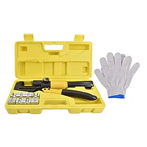 Hydraulic Hand Crimper Tool Set for Stainless Steel Cable Railing Fittings, Crimps 1/8