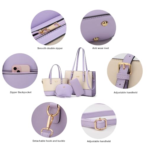 Image of Women Fashion Handbags Tote Bag Shoulder Bags Top Handle Satchel Purse Set