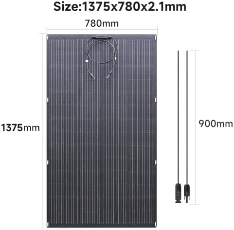 ALLPOWERS SF200 200W Flexible Solar Panel,Ultra-Thin 3mm Bendable Monocrystalline Solar Charger,25% Efficiency IP68 Waterproof for RV Roof,Camping,Marine Use — view 8