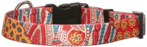 Image of Yellow Dog Design Bohemian Patchwork Dog Collar 3 /4 inch Wide and Fits Neck 10 to 14 inch, Small