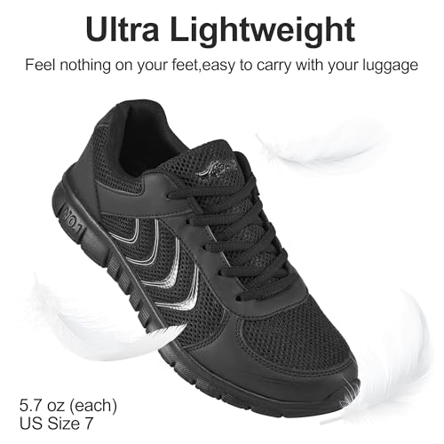 Image of DUOYANGJIASHA Lightweight Walking Shoes for Women: Comfortable & Breathable Mesh Fashion Sneakers for Daily Wear - Casual Non Slip Tennis Shoes for Workout Gym Travel