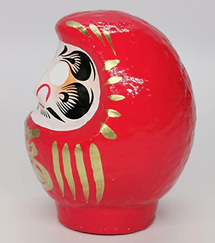 Muñeco Darumadoll japonés rojo de papel 9.5 cm miniatura 3