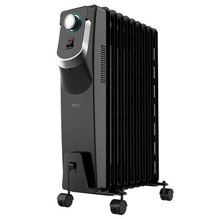 Cecotec Radiador de Aceite Ready Warm 5820 Space 360ª. 9 Módulos, Bajo Consumo, Termostato Regulable, 3 Niveles de Potencia, Sistema Antivuelco, Fácil Transporte, 2000 W