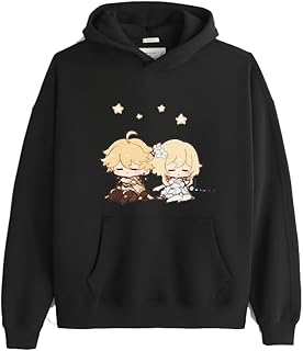 Anime Genshin Jean Lisa Barbara Noelle Mona Kaeya Zhongli Xiao Venti Hoodie black 7