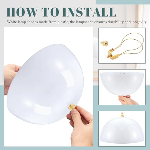Image of Marsui 2 Pcs Clip on Dome Lamp Shade for A-type Bulb, 7 5 /8 inch Diameter x 4 1 /10 inch Height Ceiling Shade, Soft Glow Easy Clean Light Cover for Basement Hallway (Classic,Gold Clip)