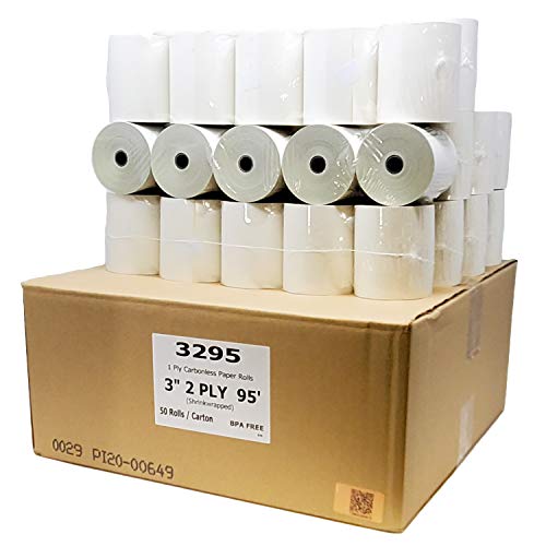 image for BuyRegisterRolls 2 Ply Carbonless Rolls (50 Rolls) 3 X 95 Feet Carbonl