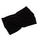 Produktbild Fletion Damen Mädchen Herbst Winter Warme Stricken Wolle Haarband Geknotete Stirnband Kopf Warp Turban Haarreif, Schwarz